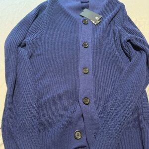 Blue Button-Up Cardigan